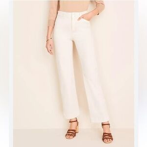 Ann Taylor Easy Straight Off White Highrise Jeans Cotton Size 4